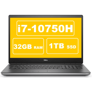 DELL Precision 7000 (7750) 17.3" | FHD 1080p Business Laptop | Intel 6-Core i7-10750H / 32GB DDR4 / 1TB SSD / Wifi 6 (Renewed)